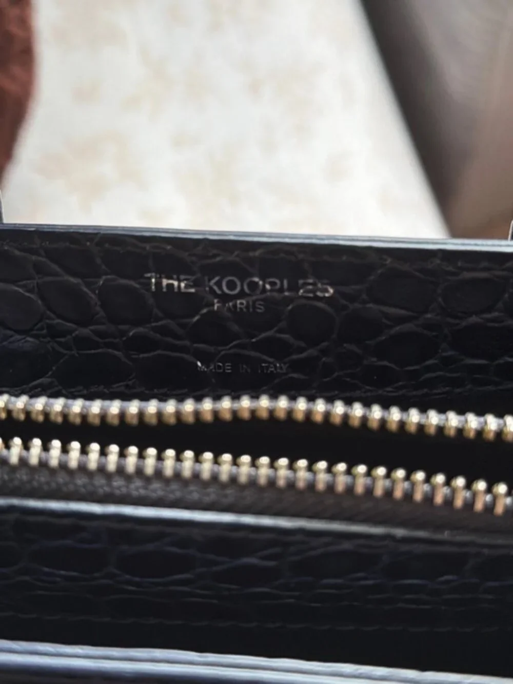 THE KOOPLES Ming Croc-Embossed Leather Tote Bag